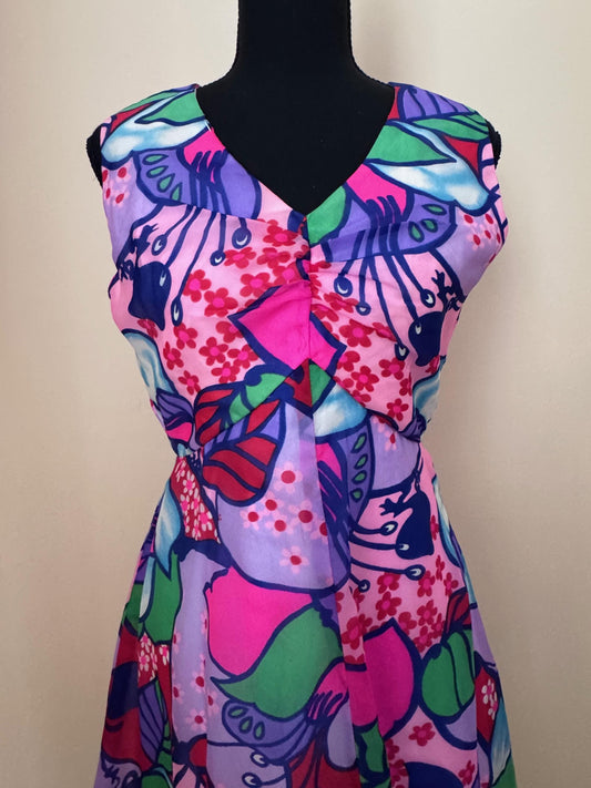 1960s Psychedelic Bubblegum Mini Dress