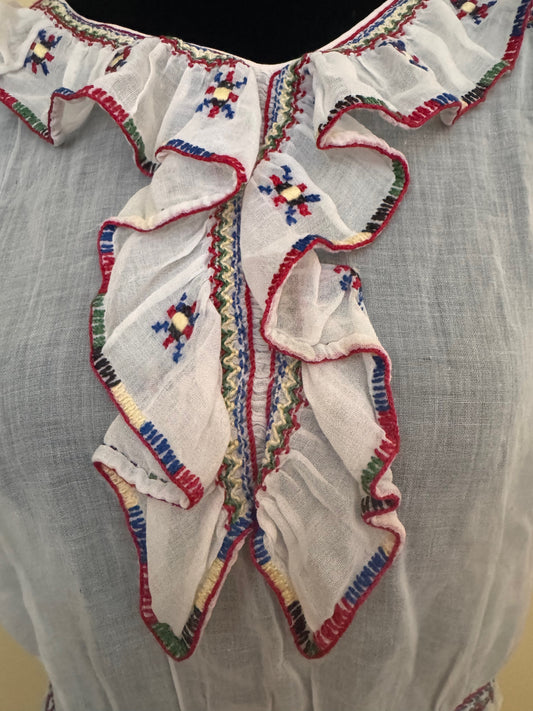 1930s Embroidered Hungarian Blouse