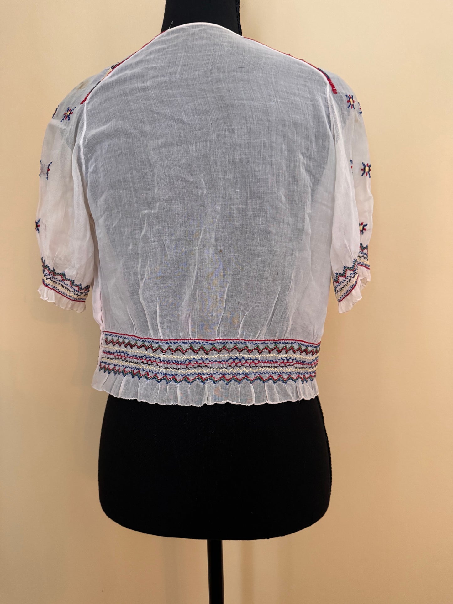 1930s Embroidered Hungarian Blouse