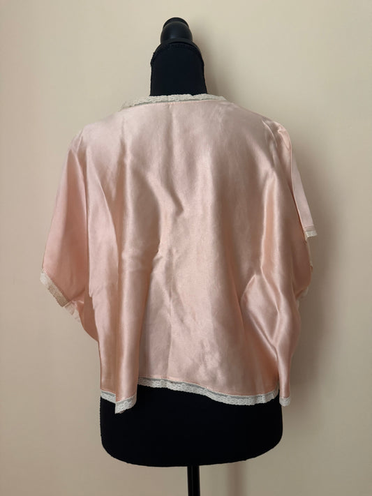 1930s Peach Liquid Silk Bed Jacket