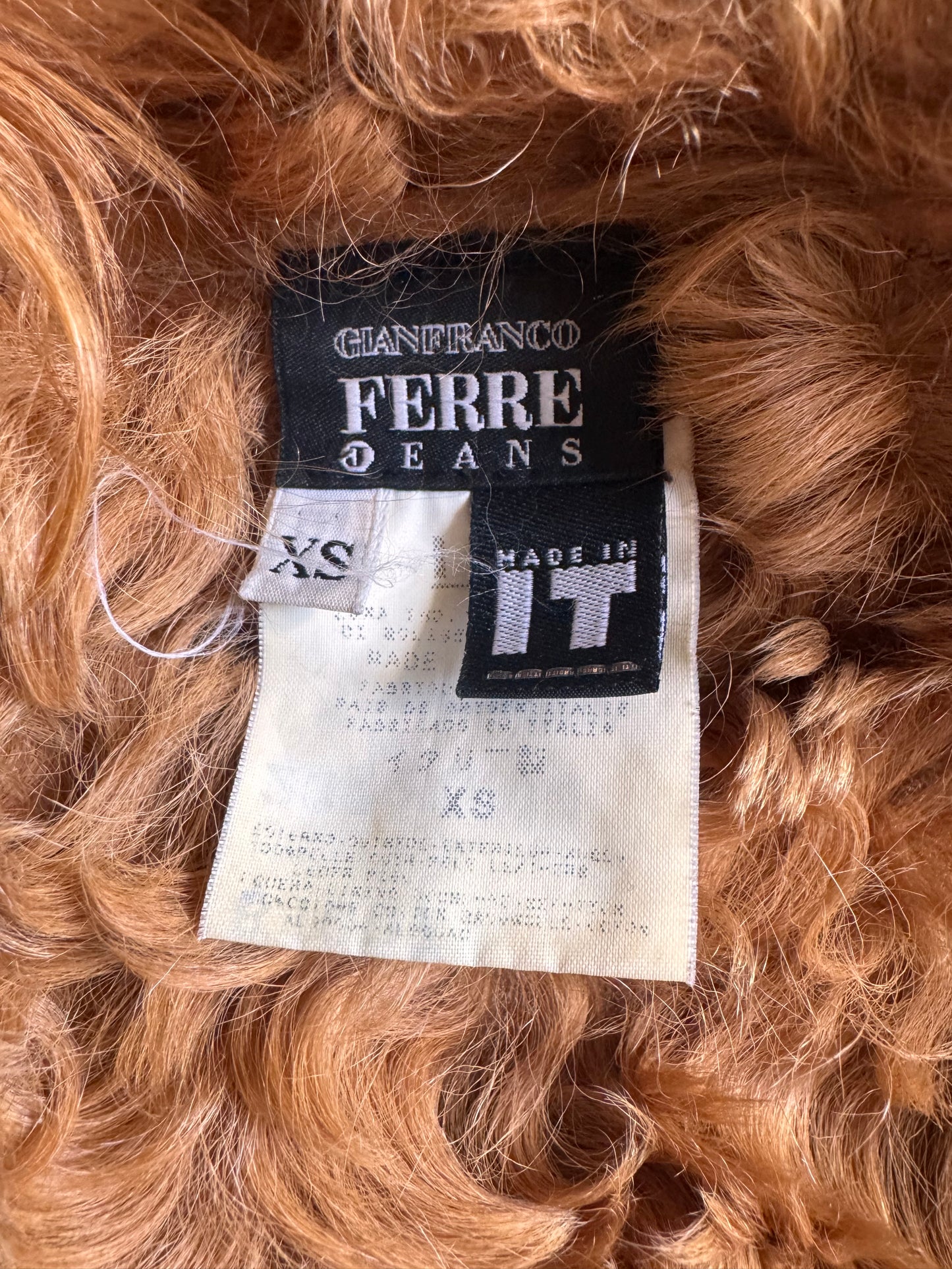 Vintage Y2K Gianfranco Ferre Curly Shearling Jacket