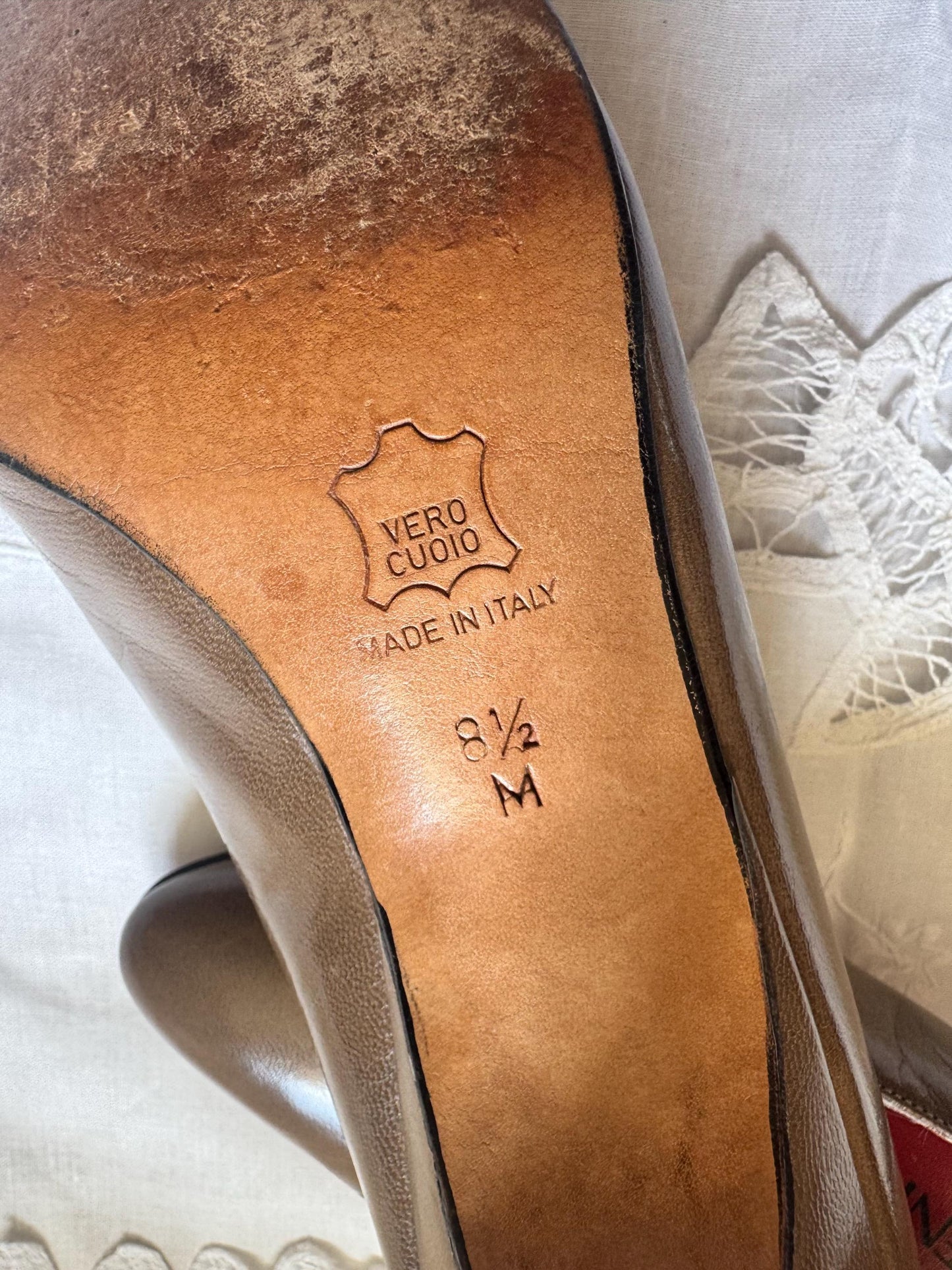 Vintage Yves Saint Laurent 1980s Taupe Pumps