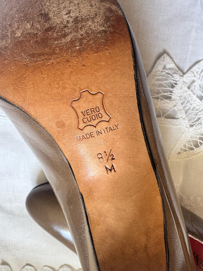 Vintage Yves Saint Laurent 1980s Taupe Pumps