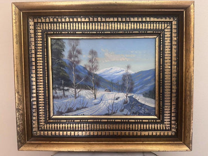 Mid Century Norwegian Willy Dannerfjord Oil Painting