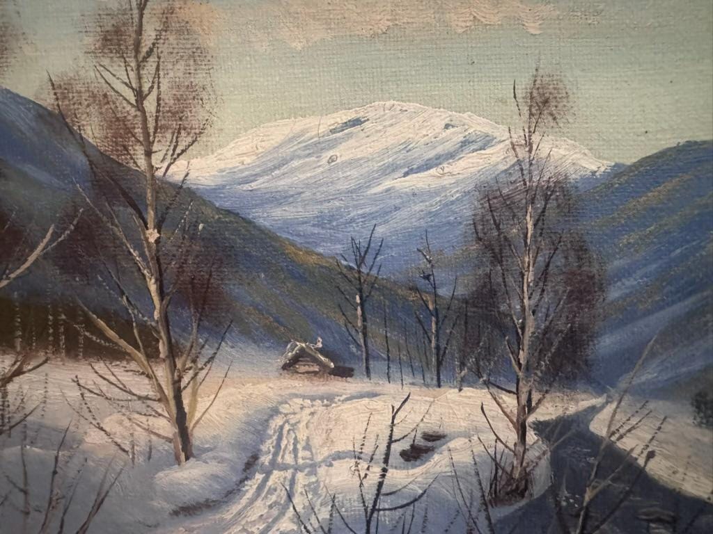 Mid Century Norwegian Willy Dannerfjord Oil Painting