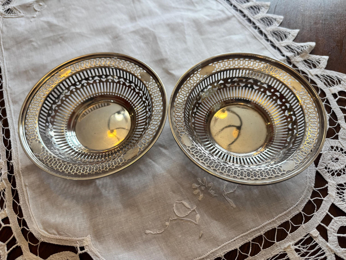 Pair of Watson Sterling Silver Pierced Candy Dishes