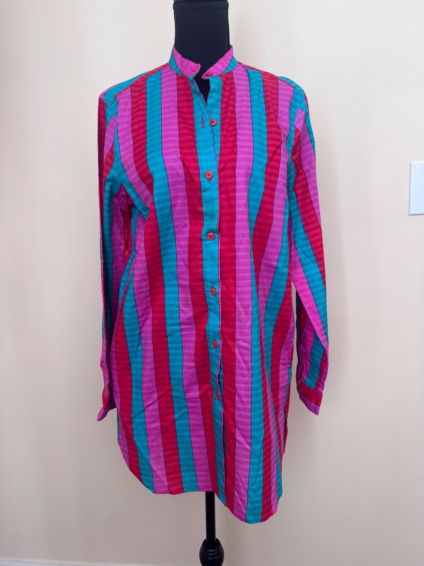 Vintage 70s Gottex Striped Shirt Dress