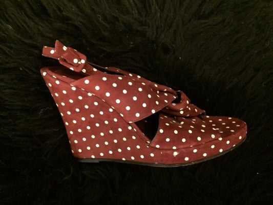 90s Revival Biba Polka Dot Platform Wedge Sandals