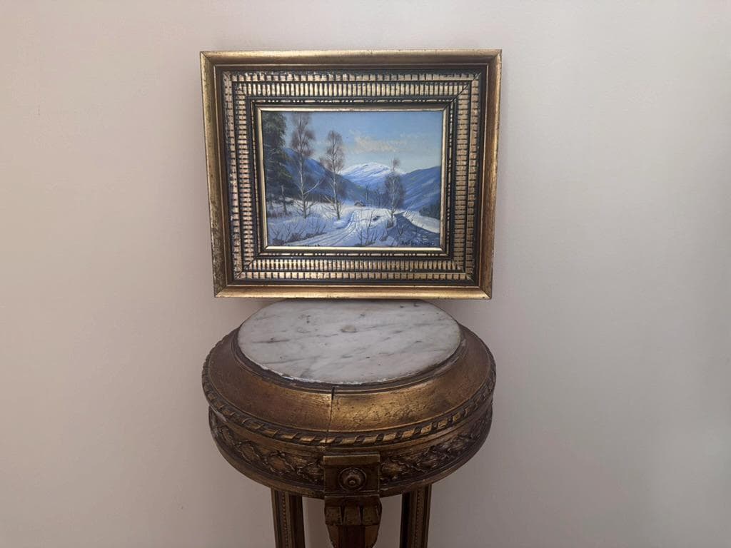 Mid Century Norwegian Willy Dannerfjord Oil Painting