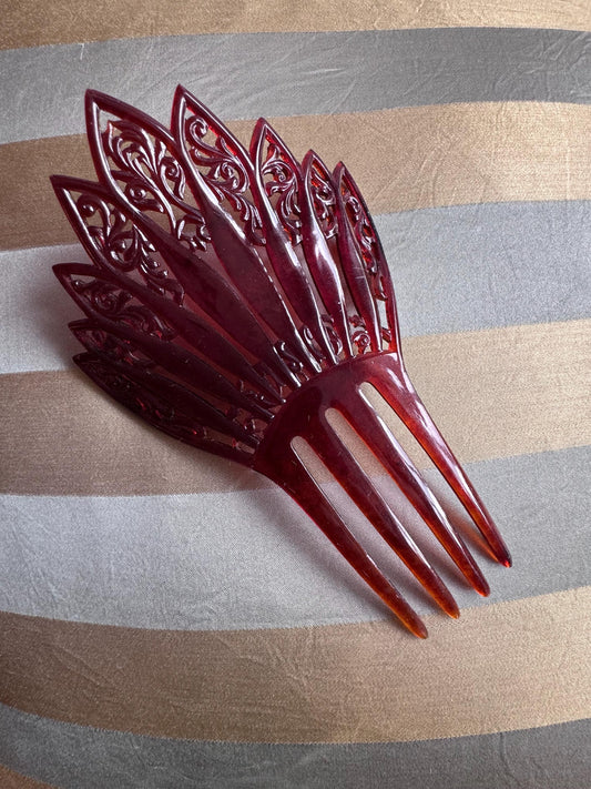 Antique Victorian Celluloid Hair Comb