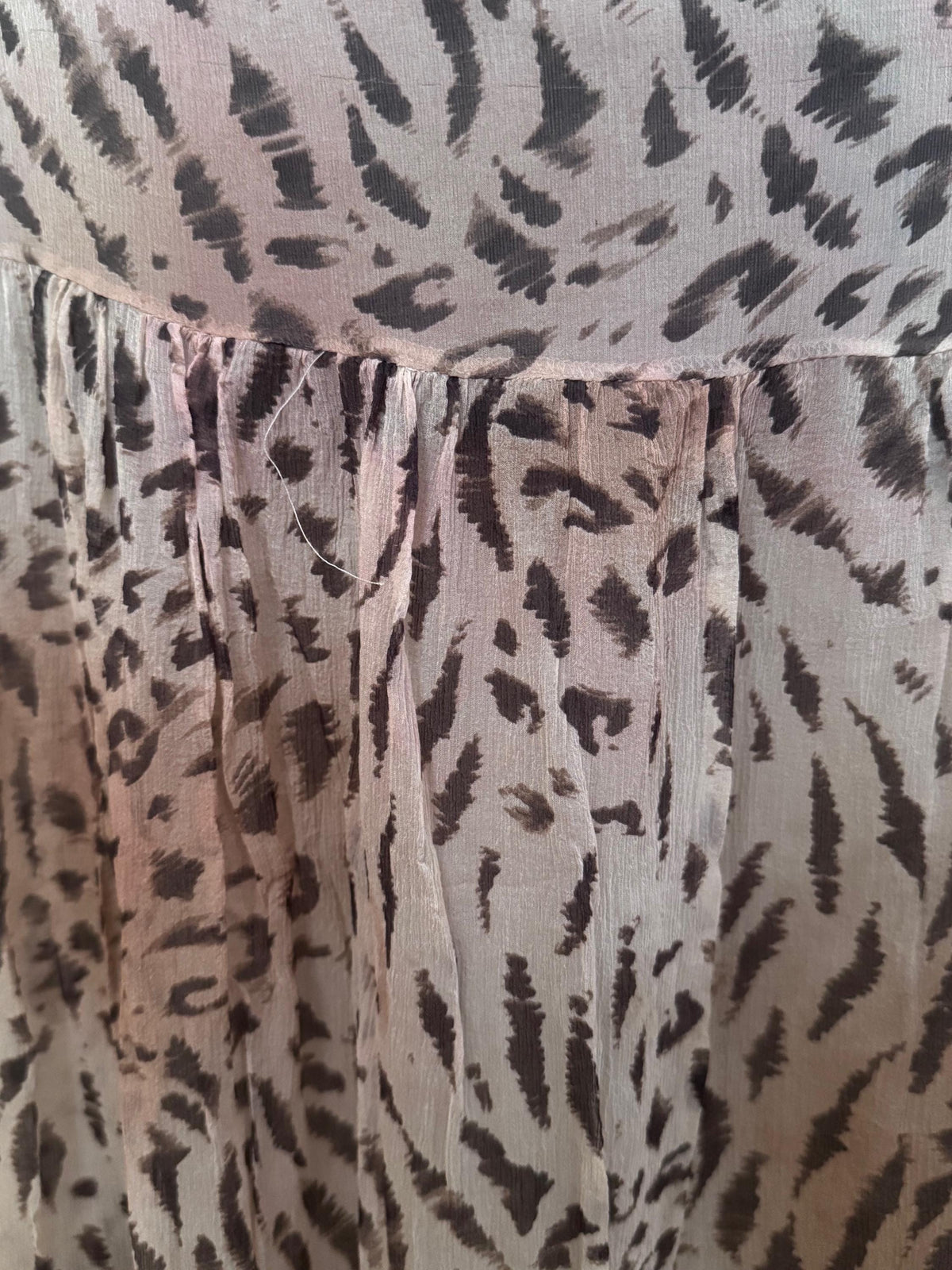 Blumarine Blugirl Y2K Silk Leopard Print Skirt with Shredded Fringe Hem