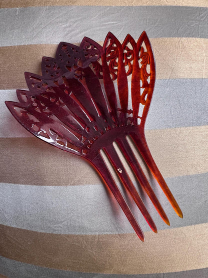 Antique Victorian Celluloid Hair Comb