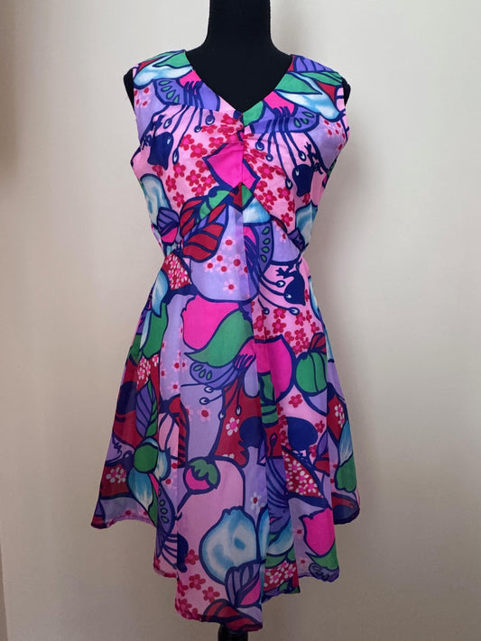 1960s Psychedelic Bubblegum Mini Dress