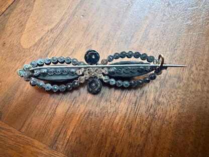 Antique Victorian French Jet Bow Brooch