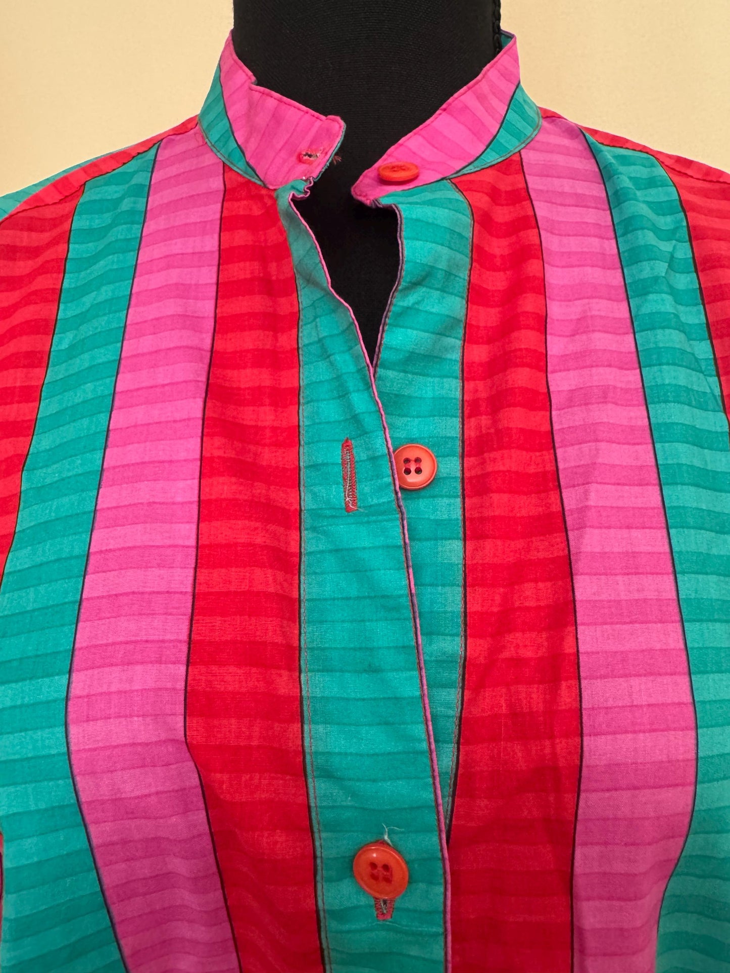 Vintage 70s Gottex Striped Shirt Dress