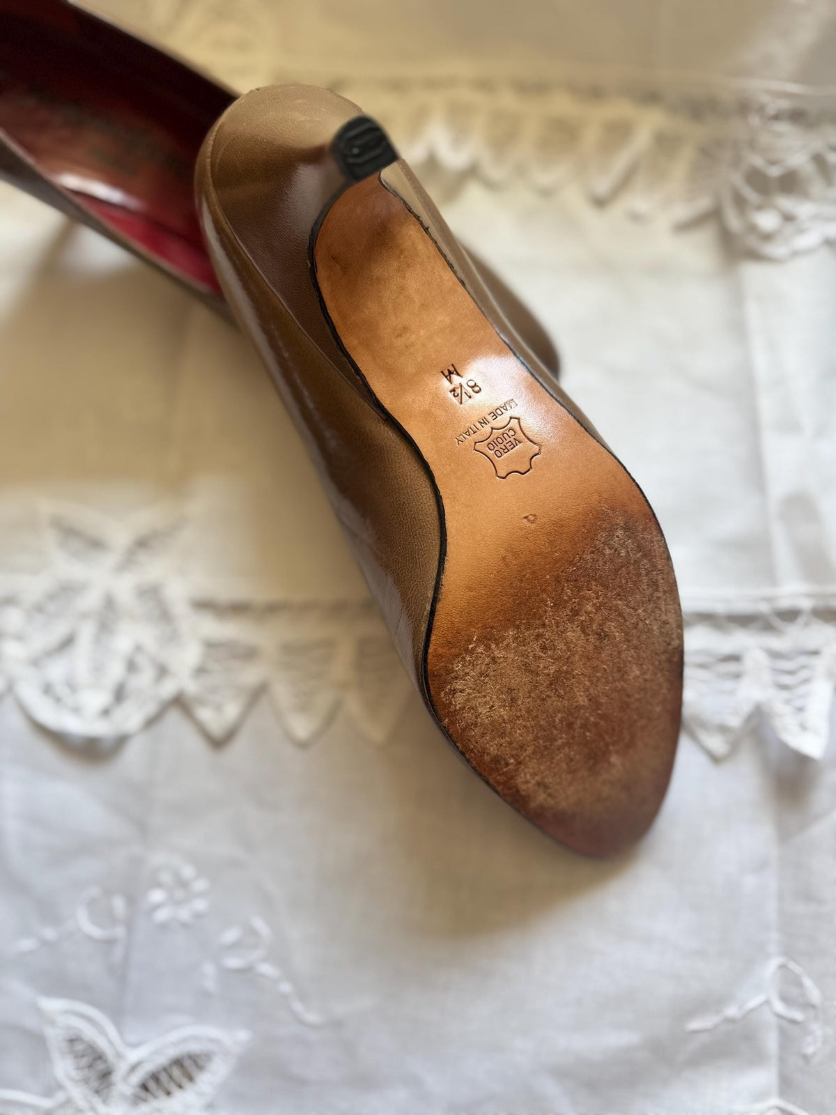 Vintage Yves Saint Laurent 1980s Taupe Pumps
