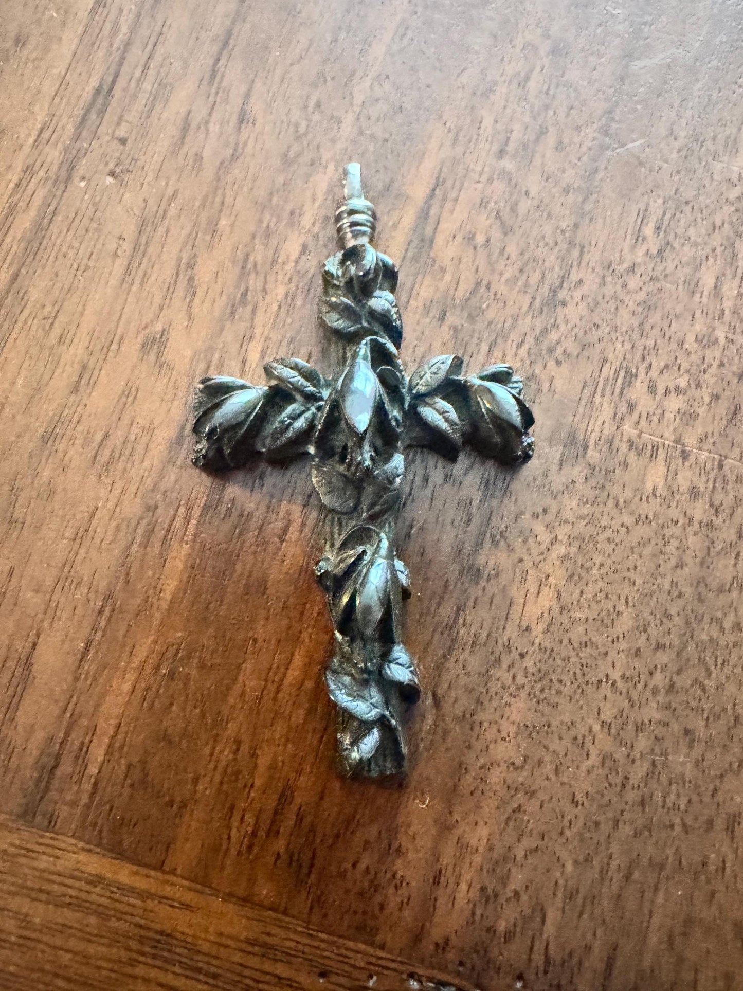 Antique Victorian Gutta Percha Cross Pendant