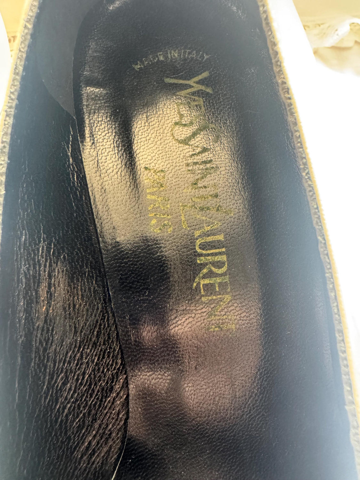 Vintage 1980s YSL White Leather Pumps