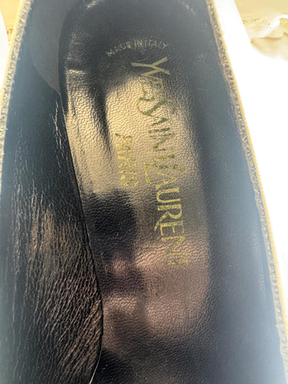 Vintage 1980s YSL White Leather Pumps