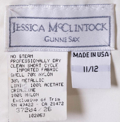 Jessica McClintock 80s Gold Lamé Dress