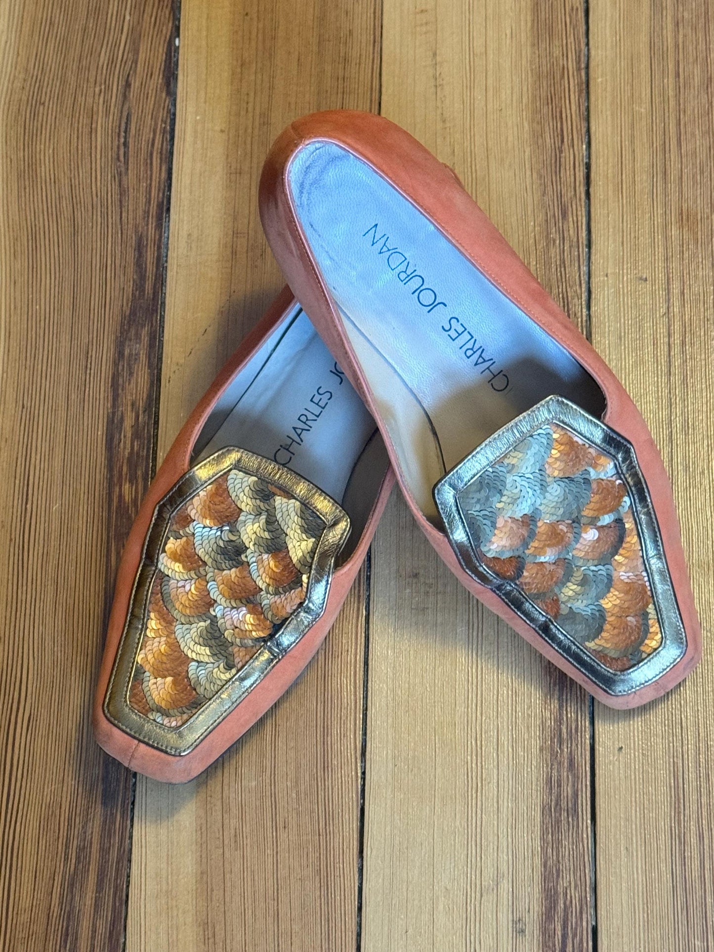 Vintage 90s Charles Jourdan Sequin Loafers