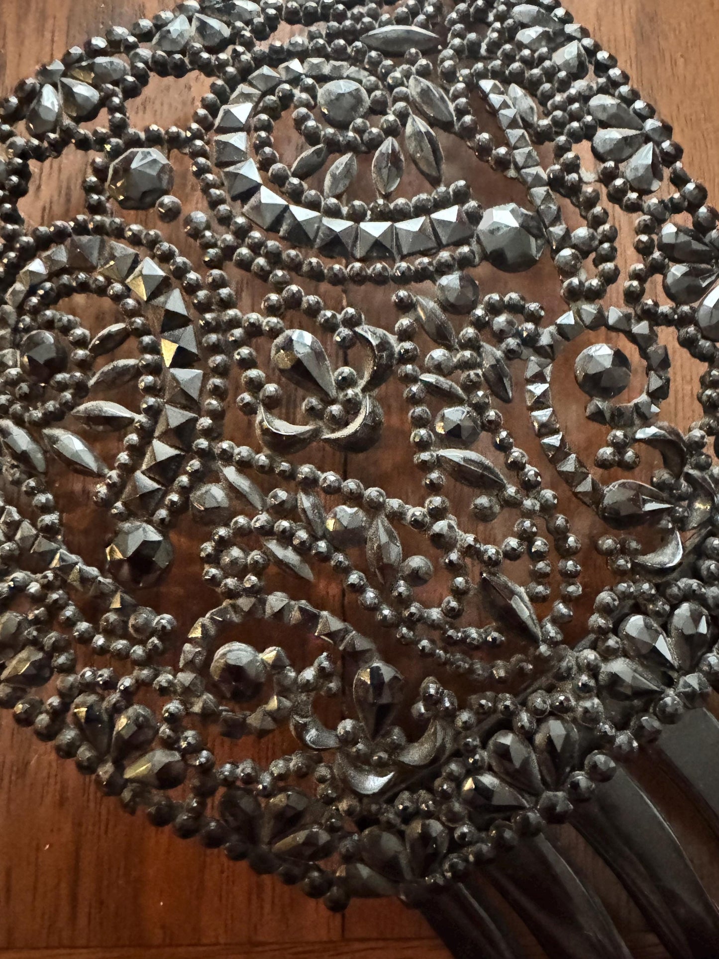 Antique 1880s French Jet Hair Comb