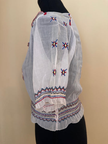 1930s Embroidered Hungarian Blouse