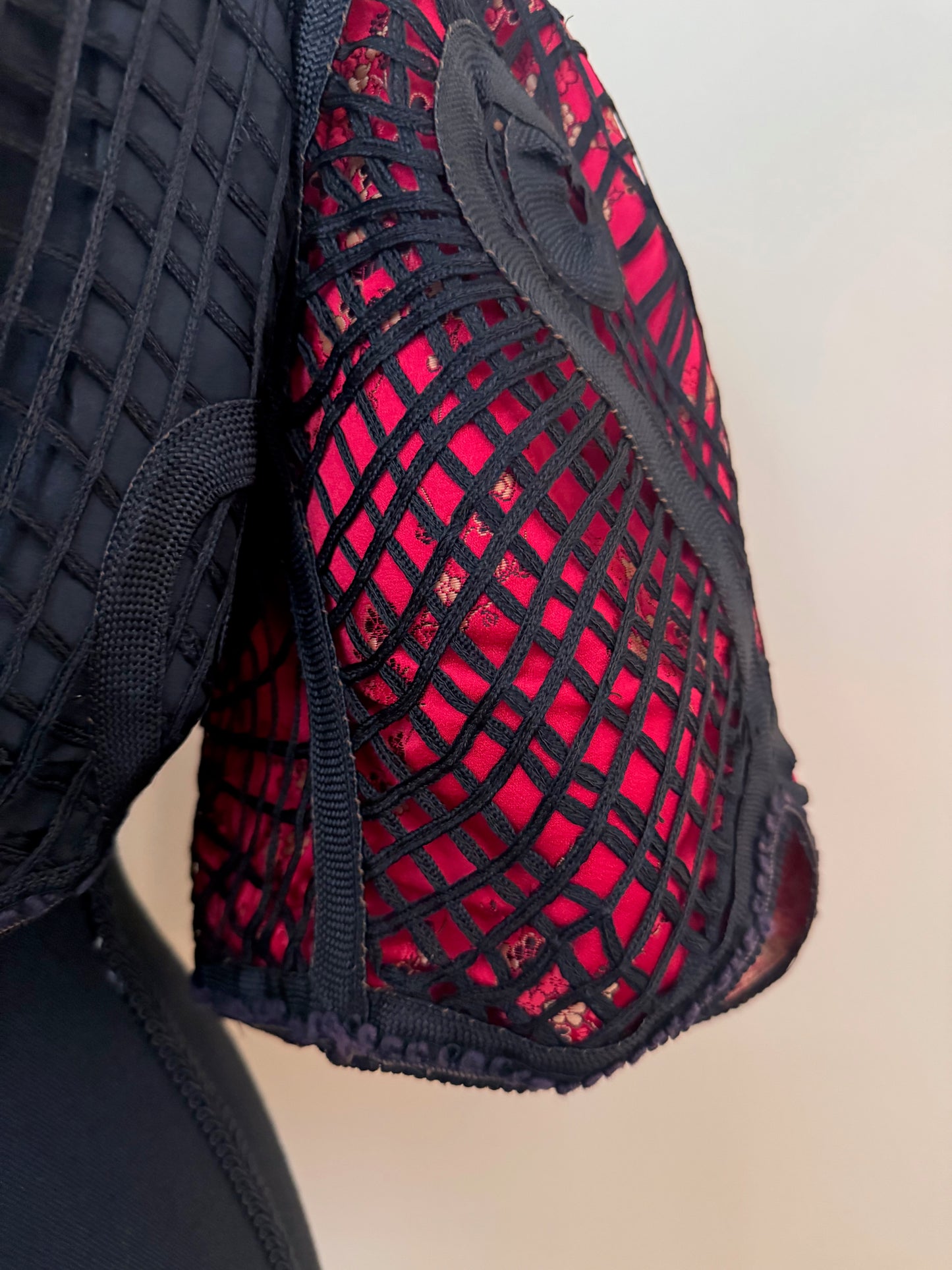 Victorian Black Latticework Bolero with Chinese Brocade