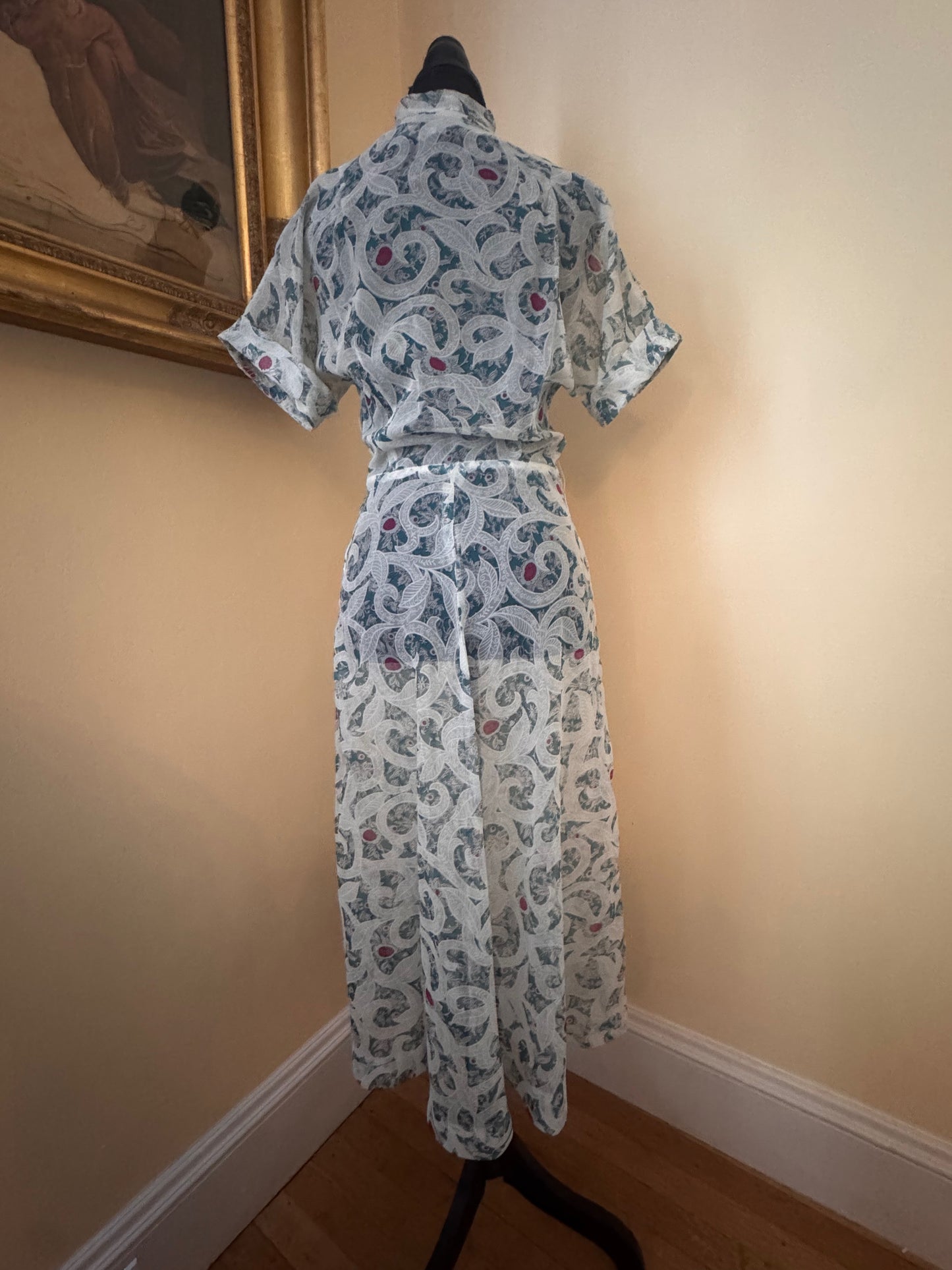 1940s Sheer Print Day Dress