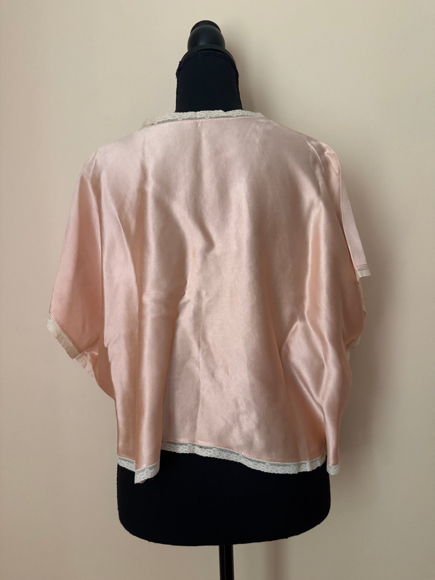 1930s Peach Liquid Silk Bed Jacket