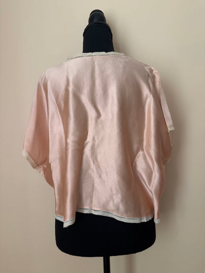 1930s Peach Liquid Silk Bed Jacket