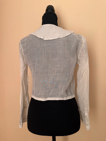 Antique Edwardian Sheer Embroidered Blouse