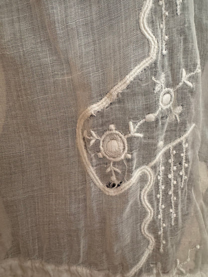 Antique Edwardian Sheer Embroidered Blouse