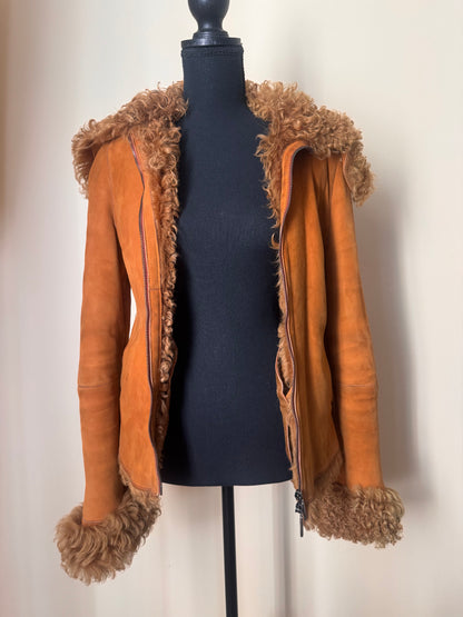 Vintage Y2K Gianfranco Ferre Curly Shearling Jacket