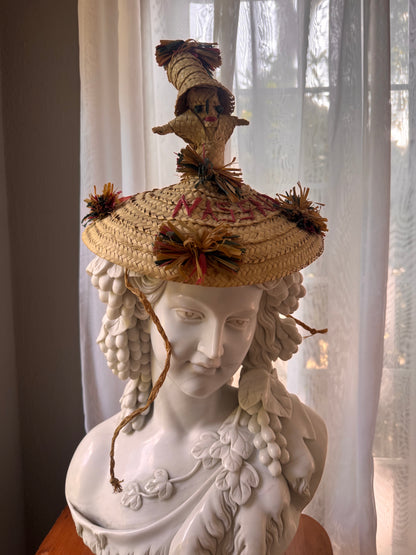Vintage Nassau Bahamas Straw Souvenir Hat