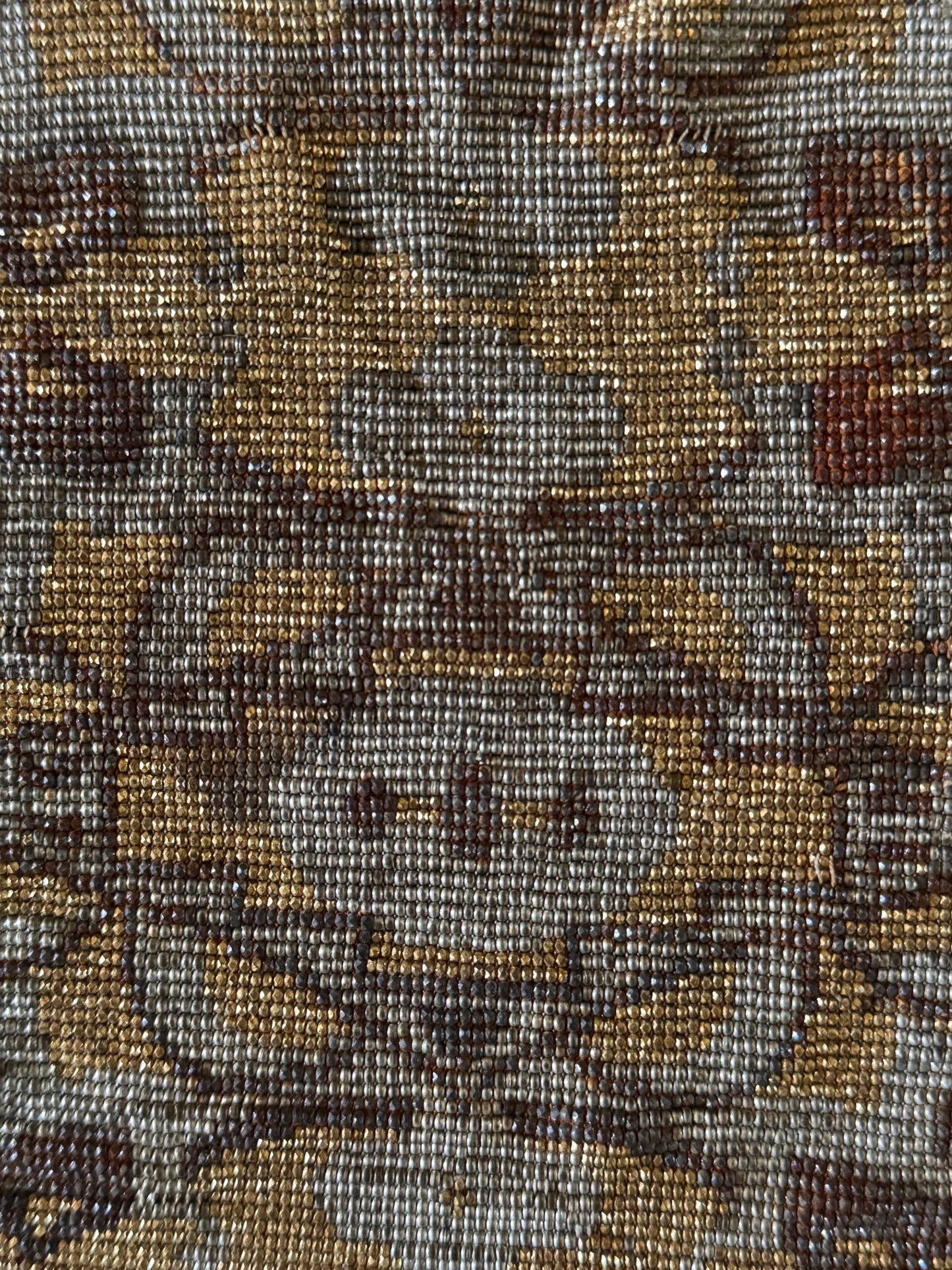 Antique Early 20th century Micro Bead Fringe Metallic Bag