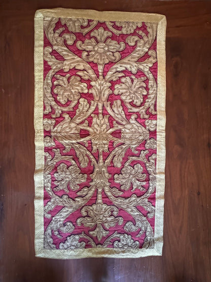 Antique 18th Century Italian Silk & Gilt Wall Panels