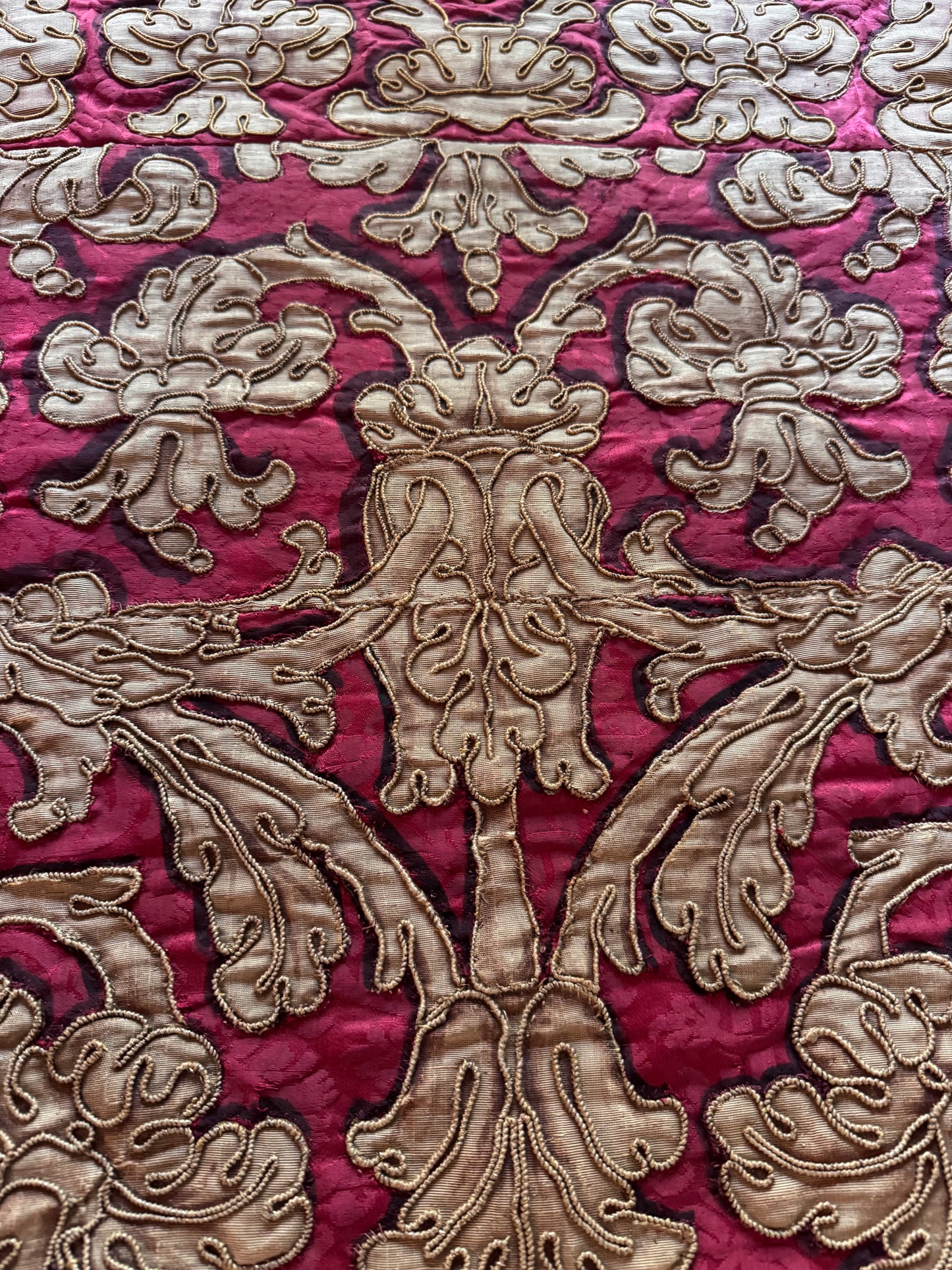 Antique 18th Century Italian Silk & Gilt Wall Panels
