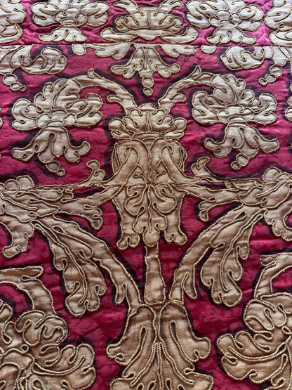 Antique 18th Century Italian Silk & Gilt Wall Panels