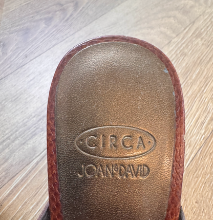 Vintage Circa Snake-Embossed Leather Mules