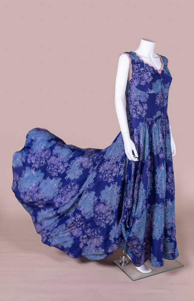 1930s Silk Floral Ballgown