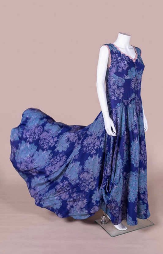 1930s Silk Floral Ballgown