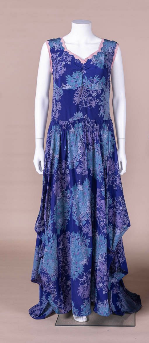 1930s Silk Floral Ballgown