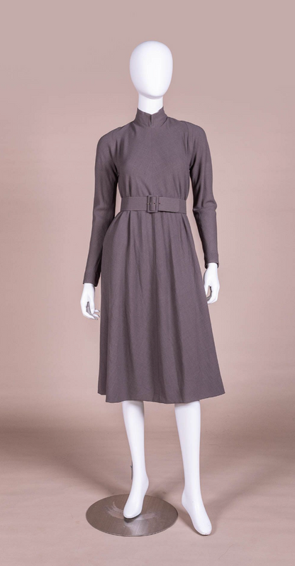 Pauline Trigère Taupe Day Dress