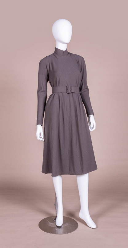Pauline Trigère Taupe Day Dress