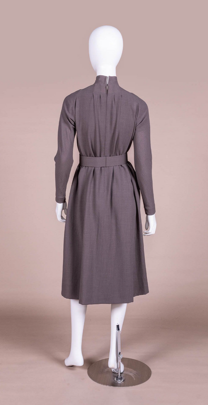Pauline Trigère Taupe Day Dress