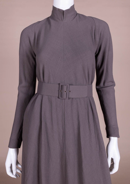 Pauline Trigère Taupe Day Dress