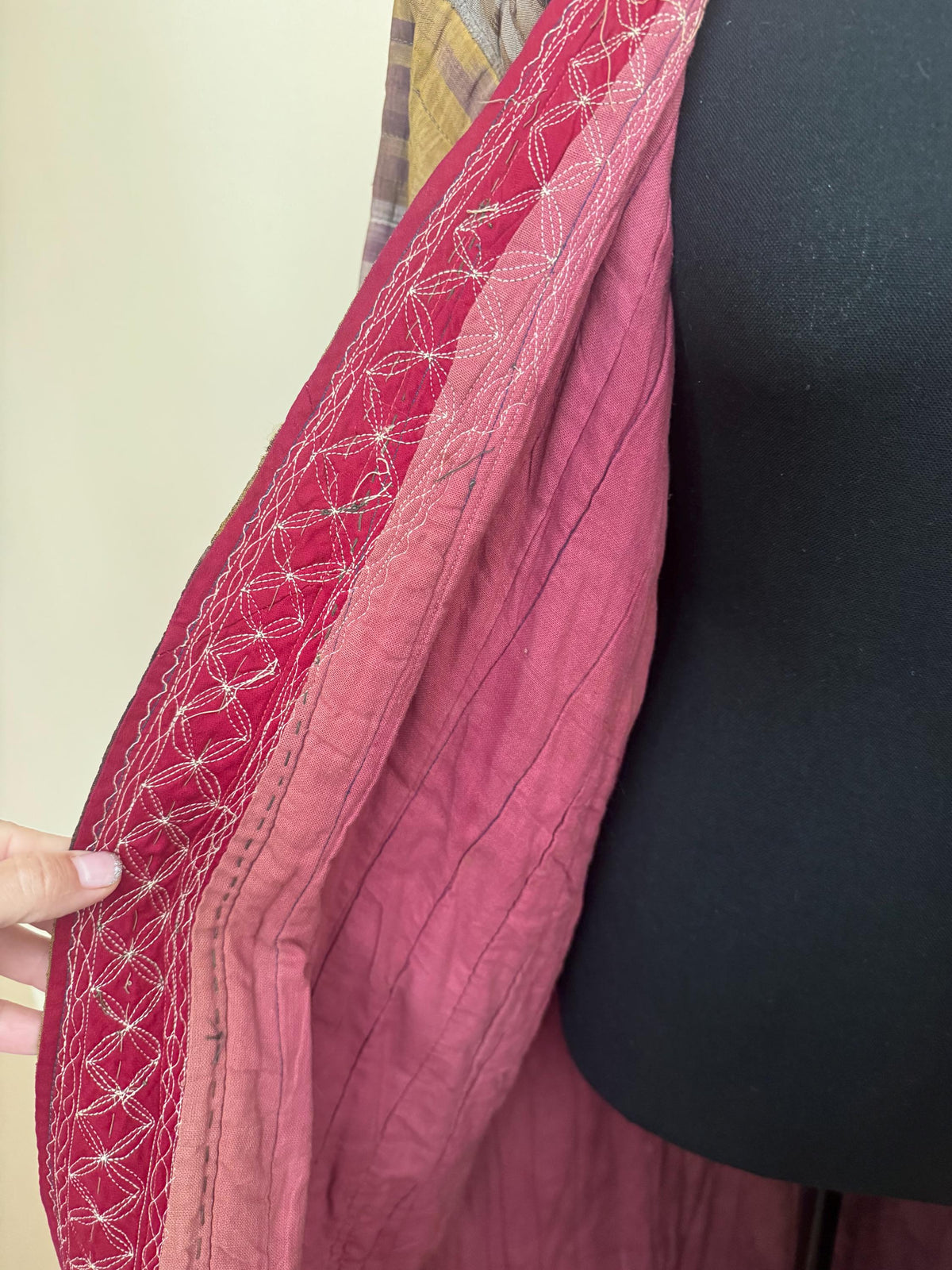 Antique Uzbek Chapan Ikat Robe | Hand Quilted Silk Cotton Coat