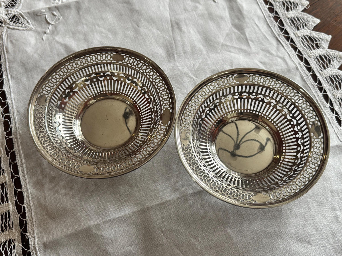 Pair of Watson Sterling Silver Pierced Candy Dishes