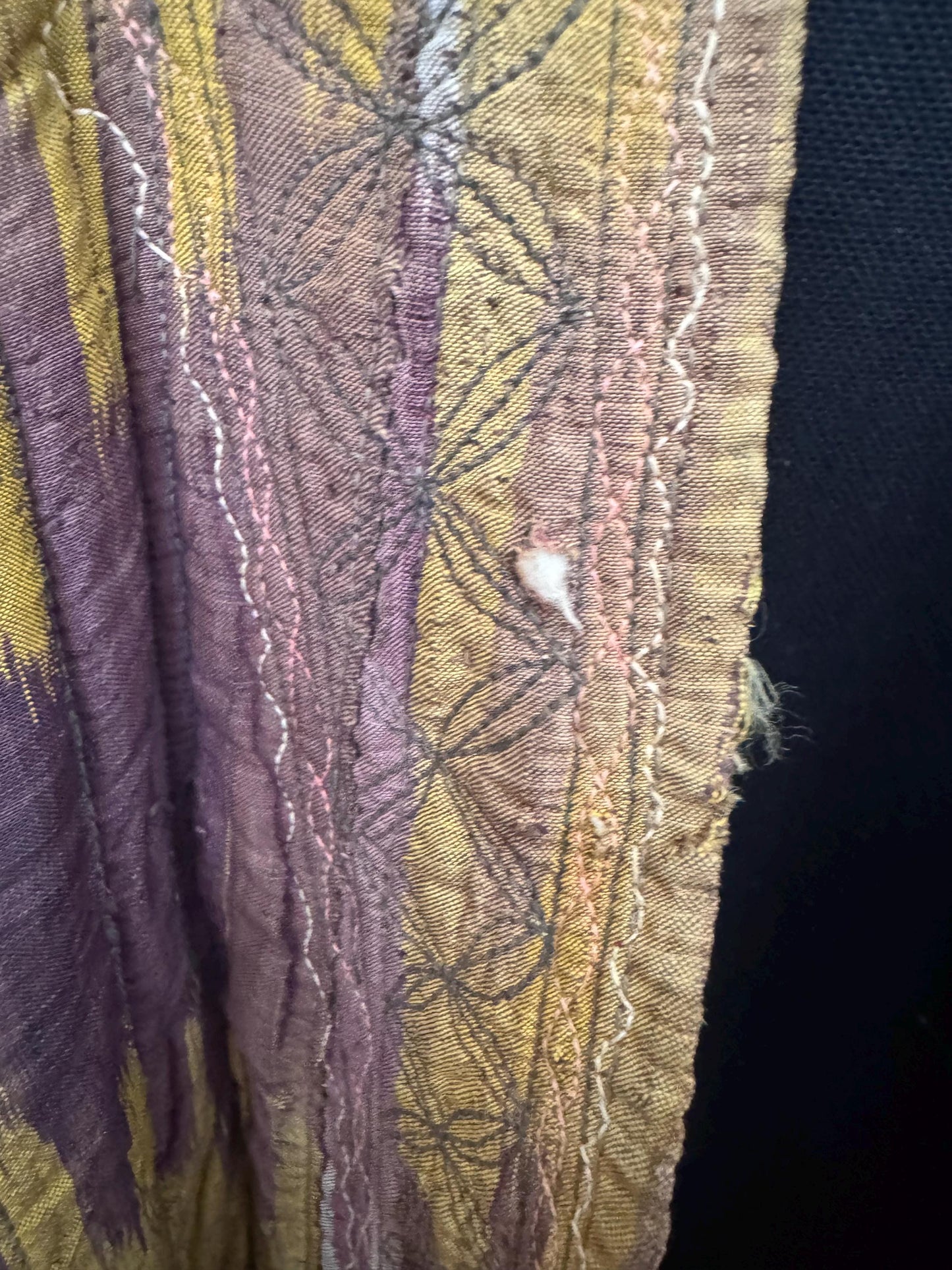 Antique Uzbek Chapan Ikat Robe | Hand Quilted Silk Cotton Coat